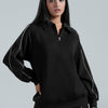 Piped Up Black Half-Zip