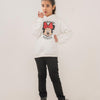 Girls White Fleece Hoodie