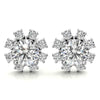 Round Cluster Style Moissanite Stud Earrings