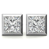 Bezel Martini Princess Moissanite Stud Earrings