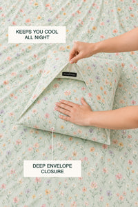 Floral Cipher Percale Bed Sheet Set – view 4