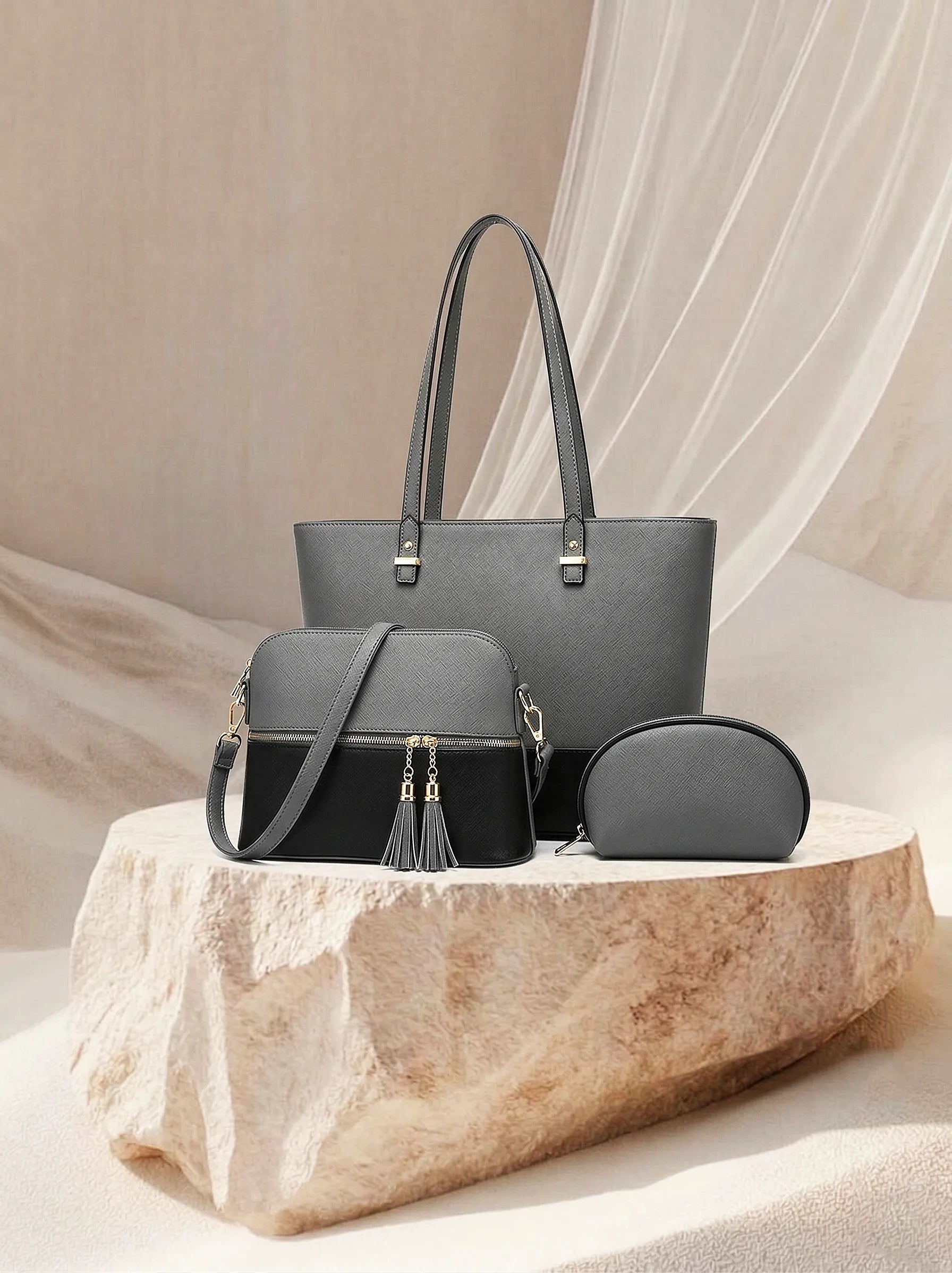 Grace Grey / Black women's crossbody bag in black by Bag X