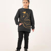 Girls Black Terry Sweatshirt