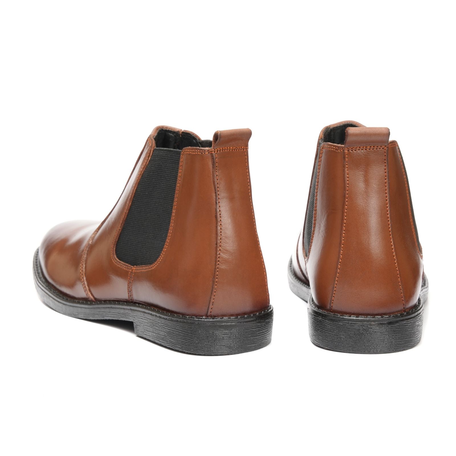 8010-Tan Cow Leather Chelsea boots - DeVogue