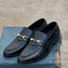 Black Cow Leather Formal Loafer Style in Rubber Sole