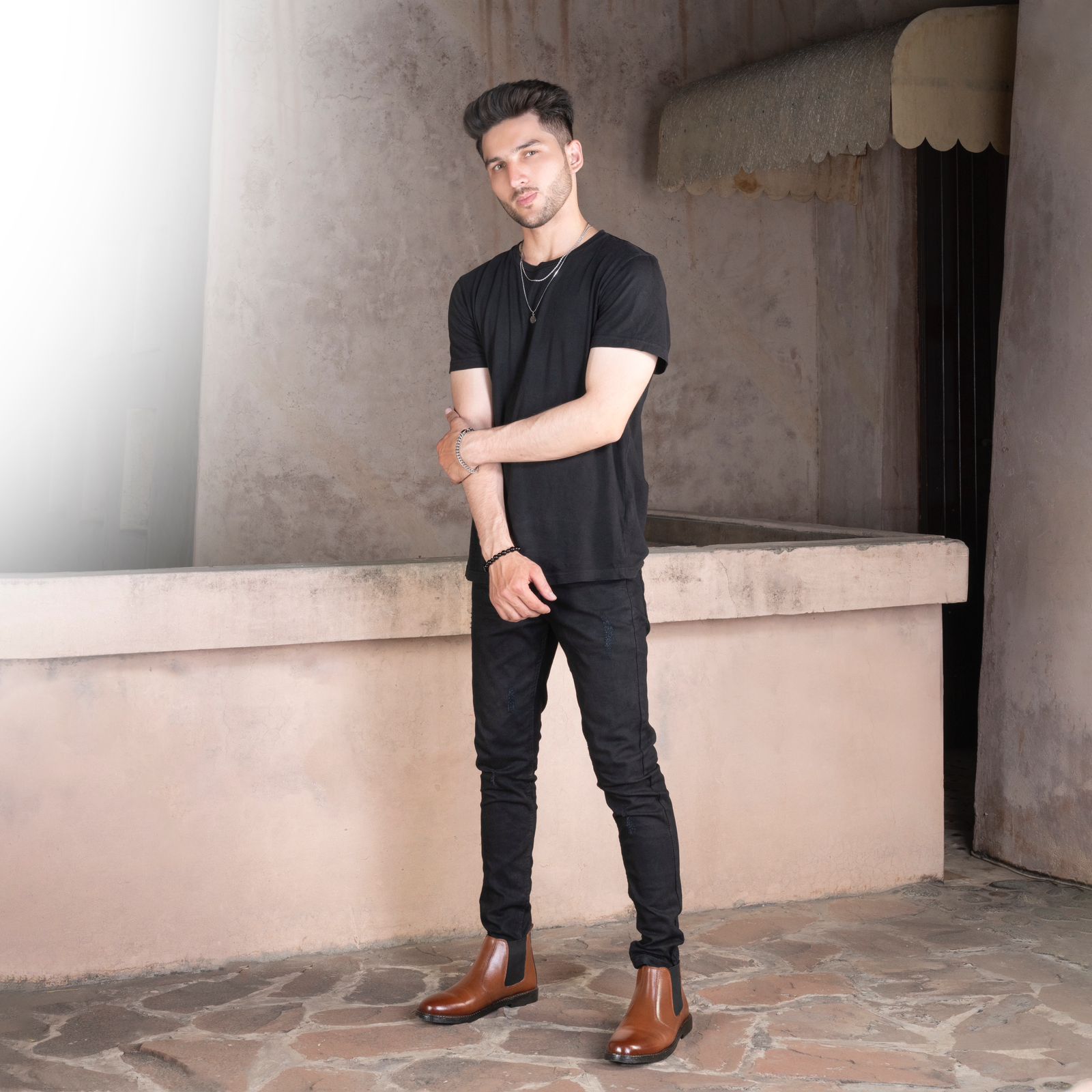8010-Tan Cow Leather Chelsea boots - DeVogue
