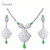 Baguette Emerald Necklace Set