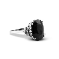 Black Onix and White Zircon Ring