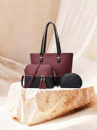 Grace Maroon / Black women's crossbody bag in black by Bag X