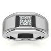 5.5Mm, 1.1Ct Princess Mens Moissanite Ring