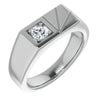 4.5Mm/0.35Ct Round Brilliant Moissanite Offset Mens Ban