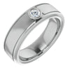 3.5Mm/0.15Ct Round Bezel Set Moissanite Mens Ring