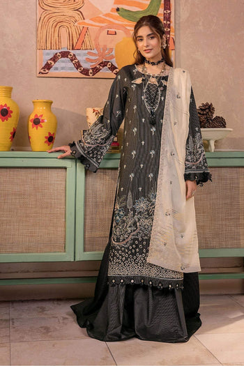 Safwa | Black Allure - 3PC Unstitched Suit (MLP01) - Mmall