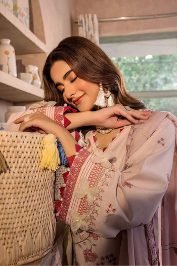 Safwa | Pink Lume - 3PC Unstitched Suit (MLP06) - Mmall