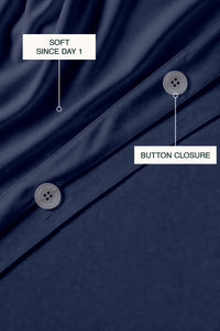 T300 Luxe Navy Duvet Cover Set – view 2