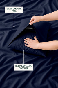T300 Luxe Navy Duvet Cover Set – view 3