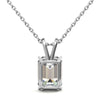 Classic 4-Prong Basket Emerald / Radiant Moissanite Solitaire Pend