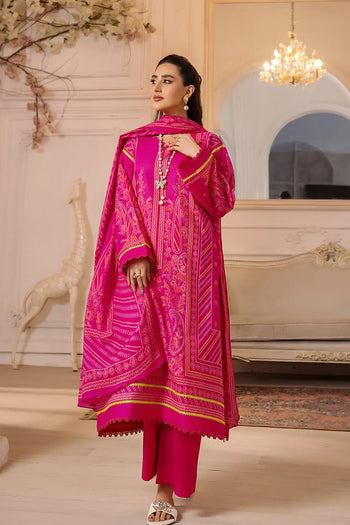 Safwa | Blush Petal – 3PC Unstitched Suit (PGE09) - Mmall