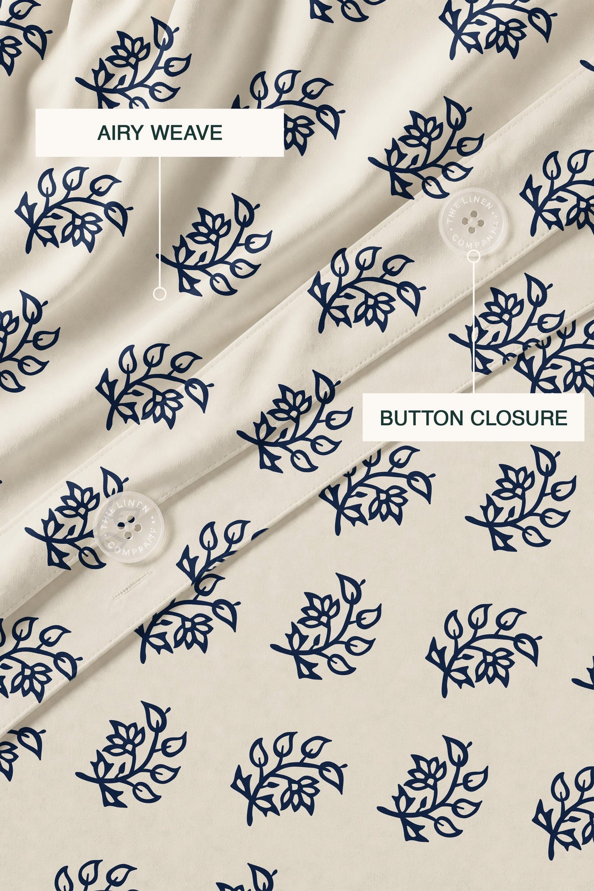 Pressed Indigo Percale Duvet Cover set – view 2