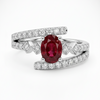 Elegance Oval Ruby Crossover Ring