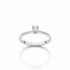 0.10 Ctw Round Brilliant Lab-Grown Diamond Solitaire Ring In 925 Silver