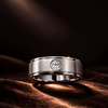 Men’S 0.18Ct Natural Diamond Wedding Band “ G Color Vs1 Silver Ring