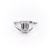 2ct Emerald Cut Moissanite Split Shank Solitaire Ring | 925 Sterling Silver