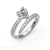 Love Spark Heart Moissanite Solitaire Ring “ Rhodium Plated