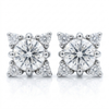 Stellar Halo 1CT GRA Certified Moissanite Earrings with 3-Pointer Accents