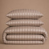 T300 Luxe Taupe Striped Duvet Cover Set