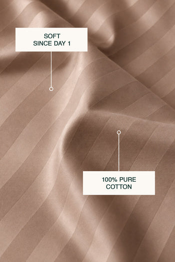 T300 Luxe Taupe Striped Bed Sheet Set – view 2