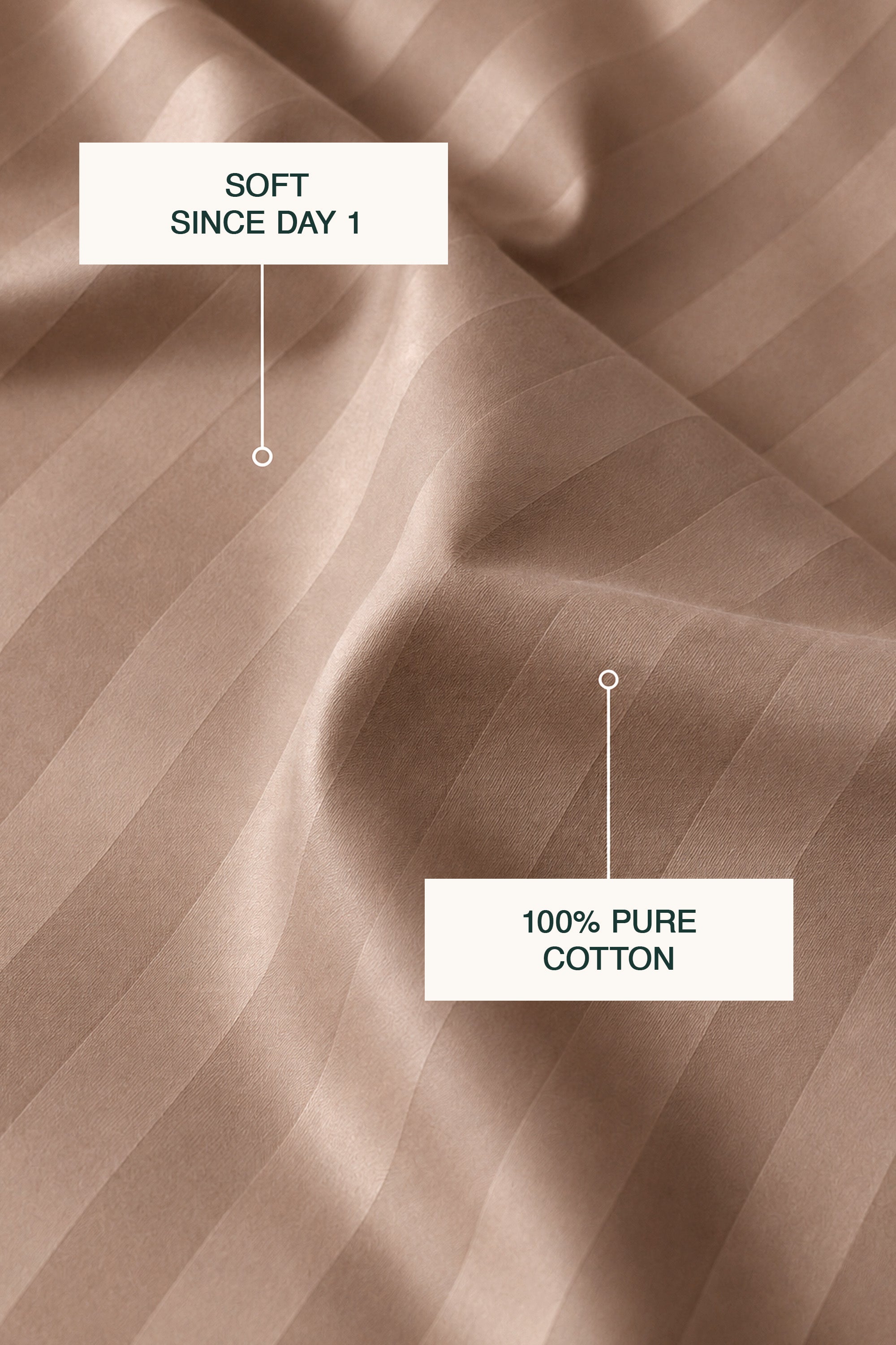 T300 Luxe Taupe Striped Bed Sheet Set – view 2