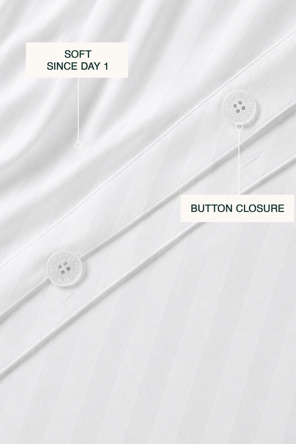 T300 Luxe White Striped Duvet Cover Set – view 2