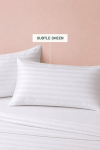 T300 Luxe White Striped Bed Sheet Set – view 3