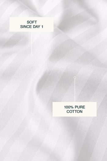 T300 Luxe White Striped Bed Sheet Set – view 2