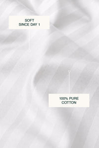 T300 Luxe White Striped Duvet Cover Set – view 4