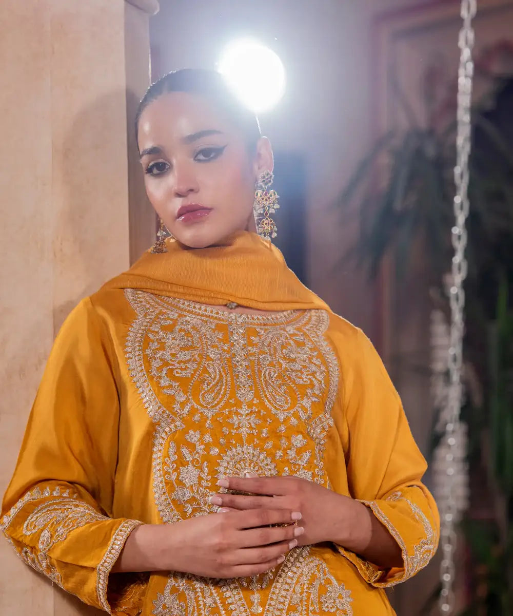 3PC - Embroidered Viscose Suit - Kross Kulture 